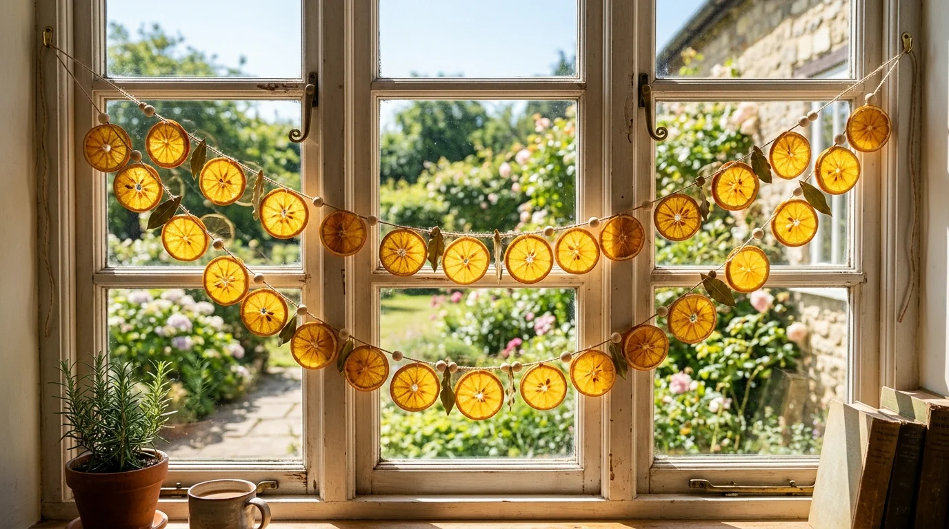 Tie orange slices onto wrapped gifts