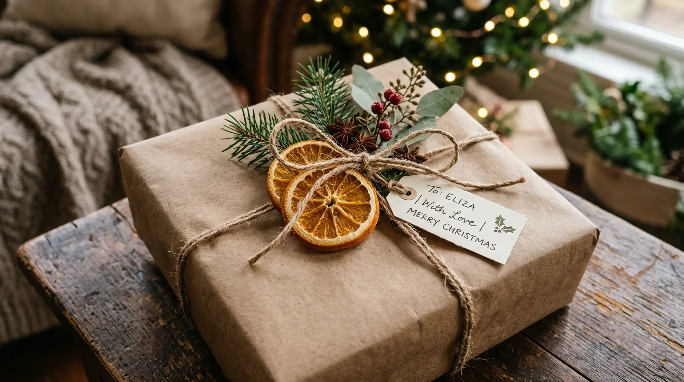 Make a kitchen window orange garland