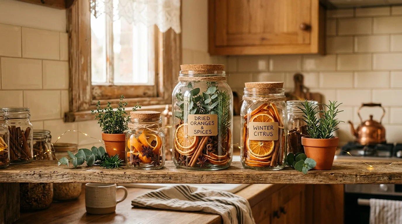 Create rustic napkin rings with orange slices