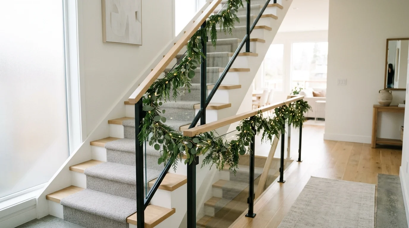 Create a natural garland with pinecones