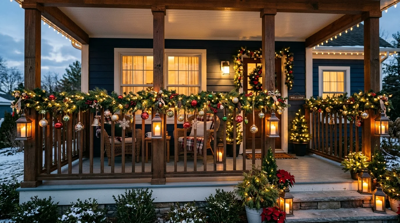 Use gold bells along the railing