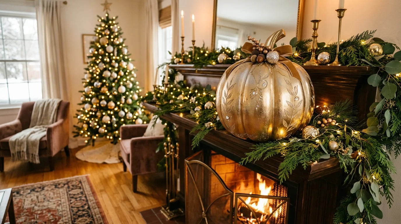 Create gold and white elegant pumpkins