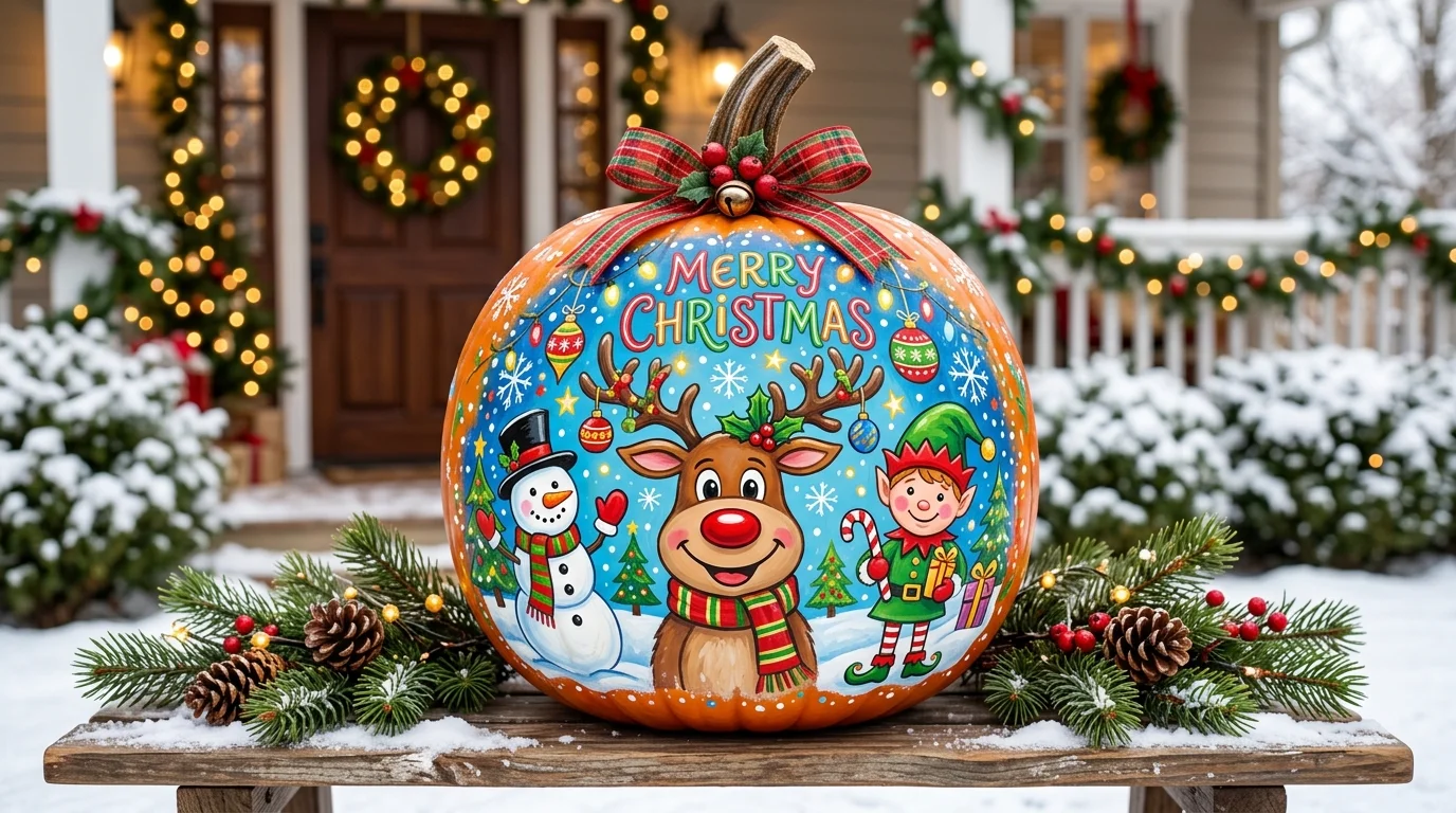 Paint peppermint stripe pumpkins