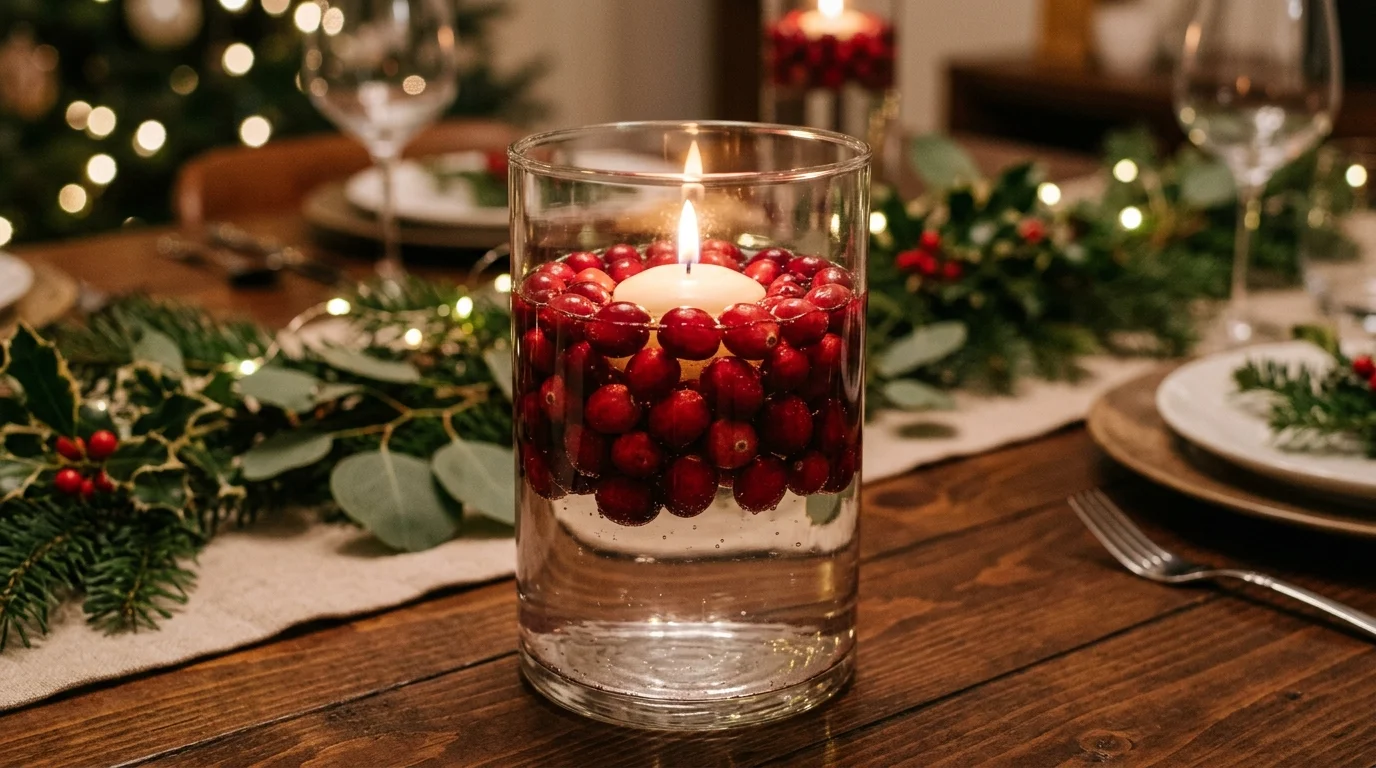 10 Cranberry and Candle Centerpiece Ideas for a Beautiful Holiday Table