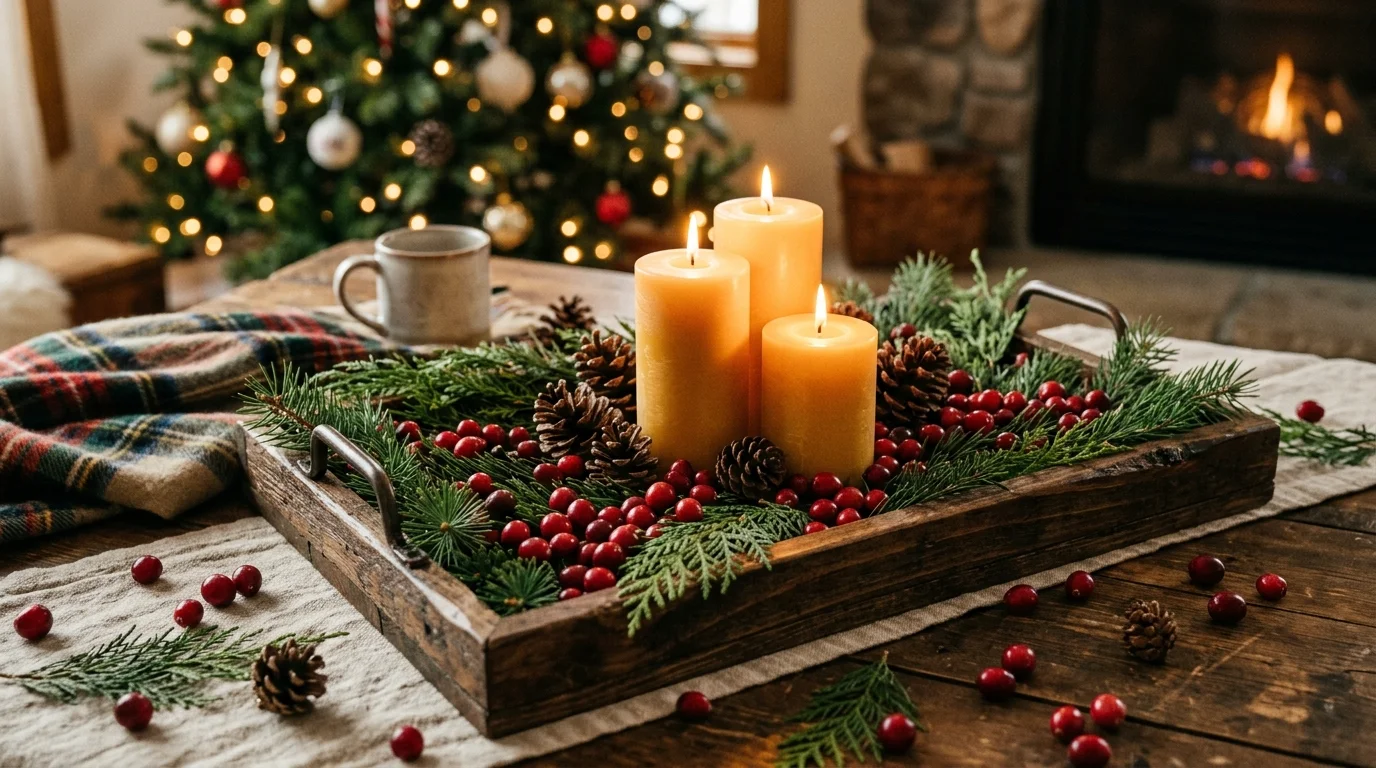 Use cranberries around pillar candles