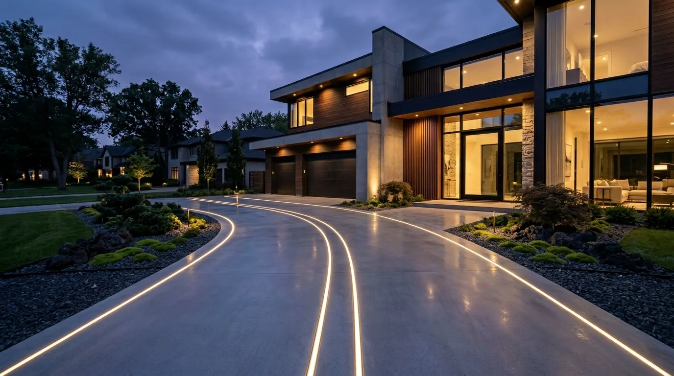 Concrete driveway
