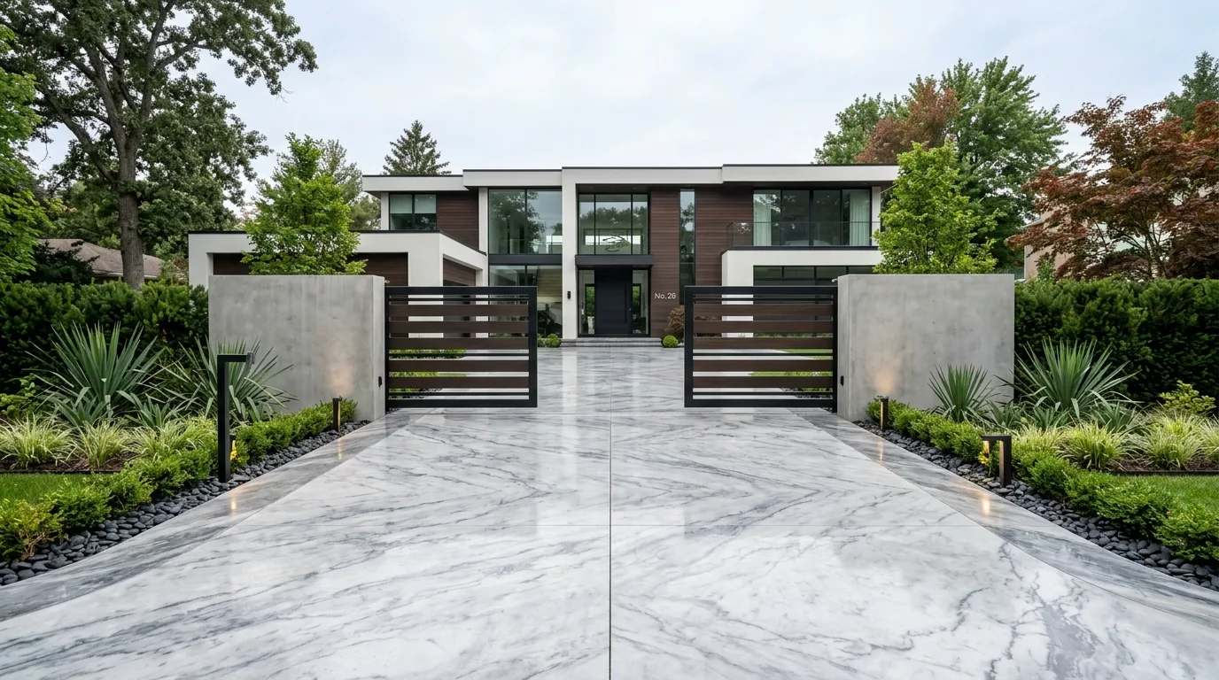 Finished luxury driveway