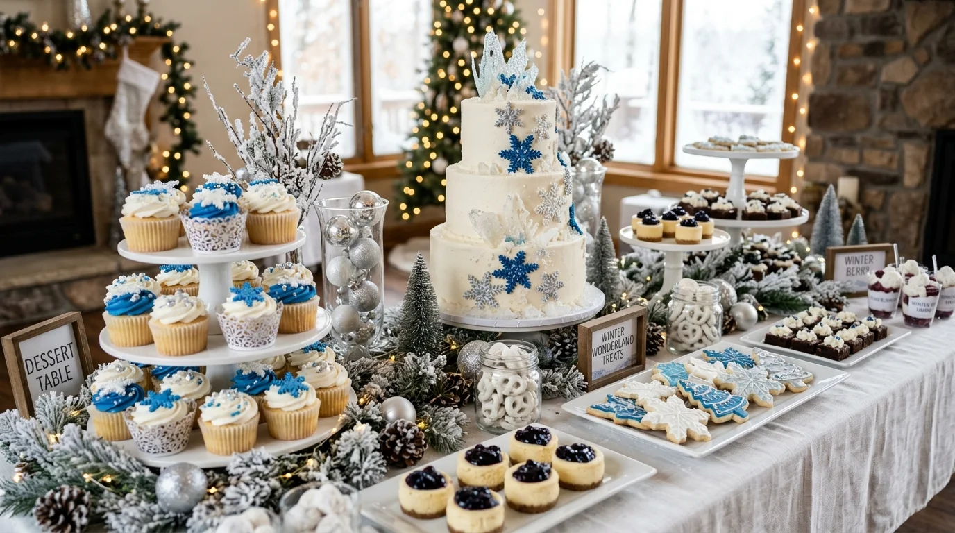 Use faux snow on tables and displays