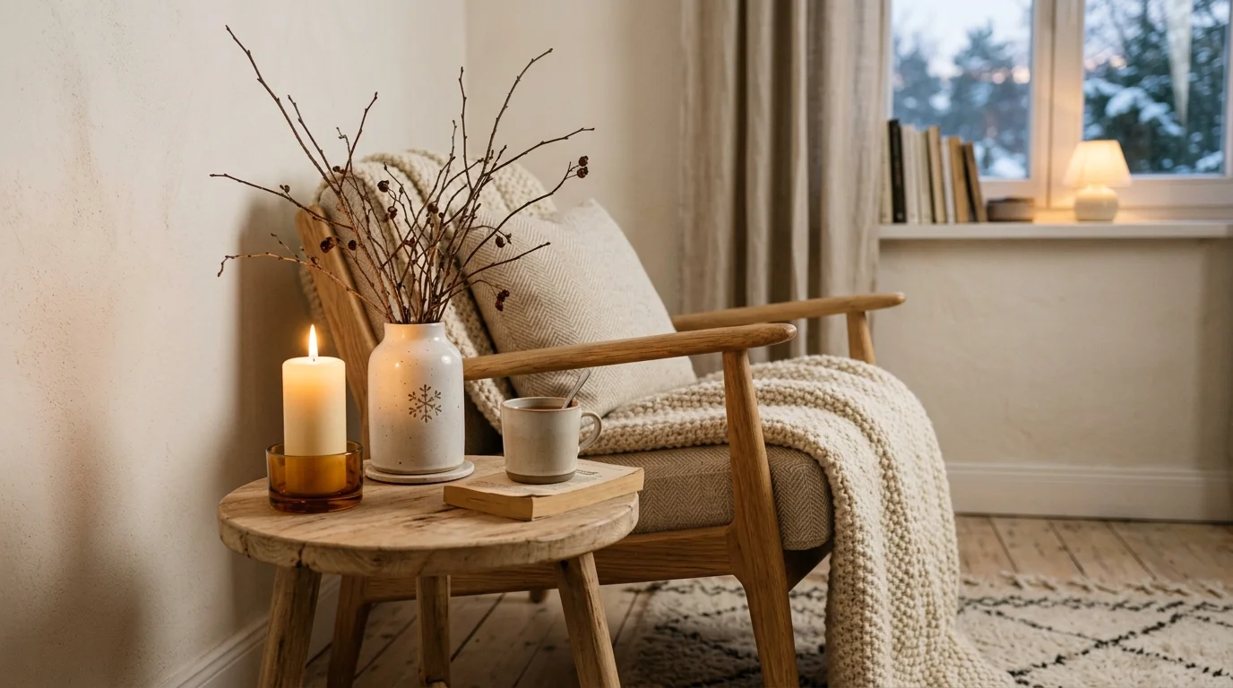 Use soft winter whites and creams