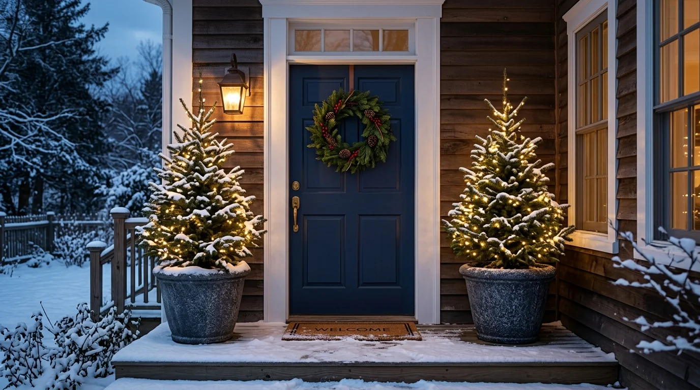 Add evergreen planters