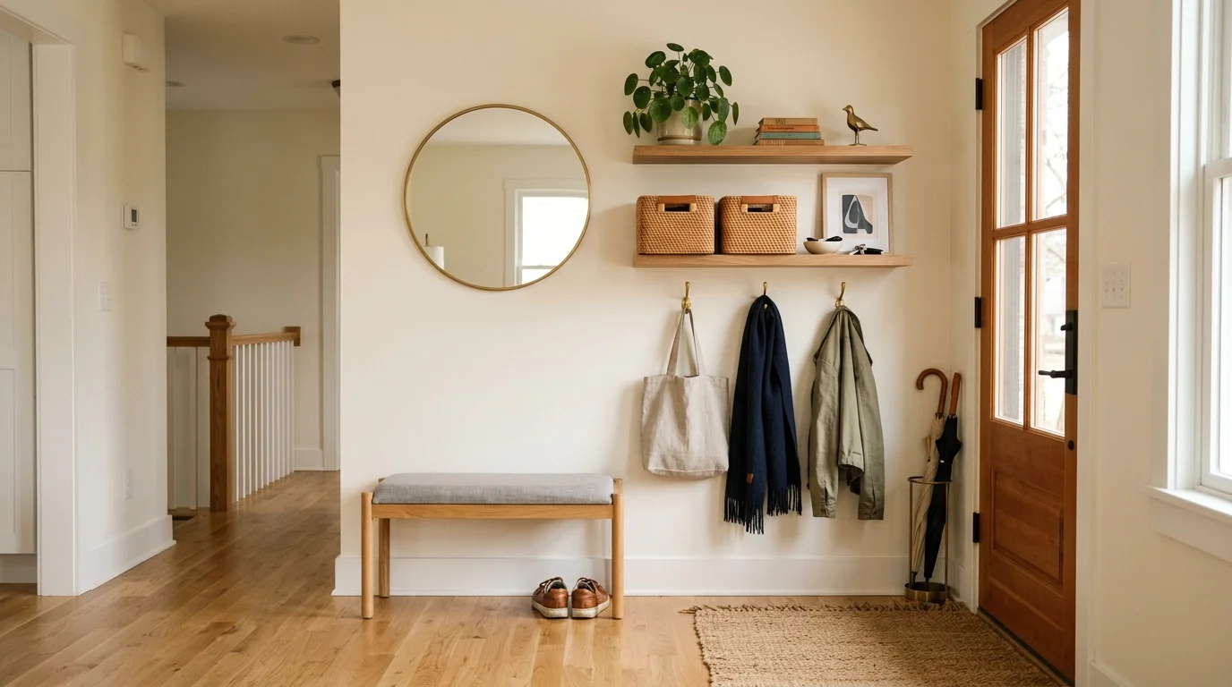 Add wall hooks for everyday items