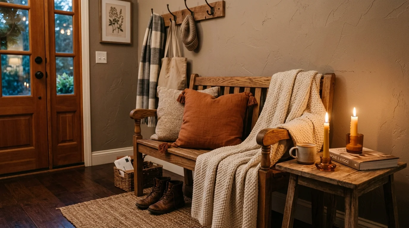 Place a small bench near the door