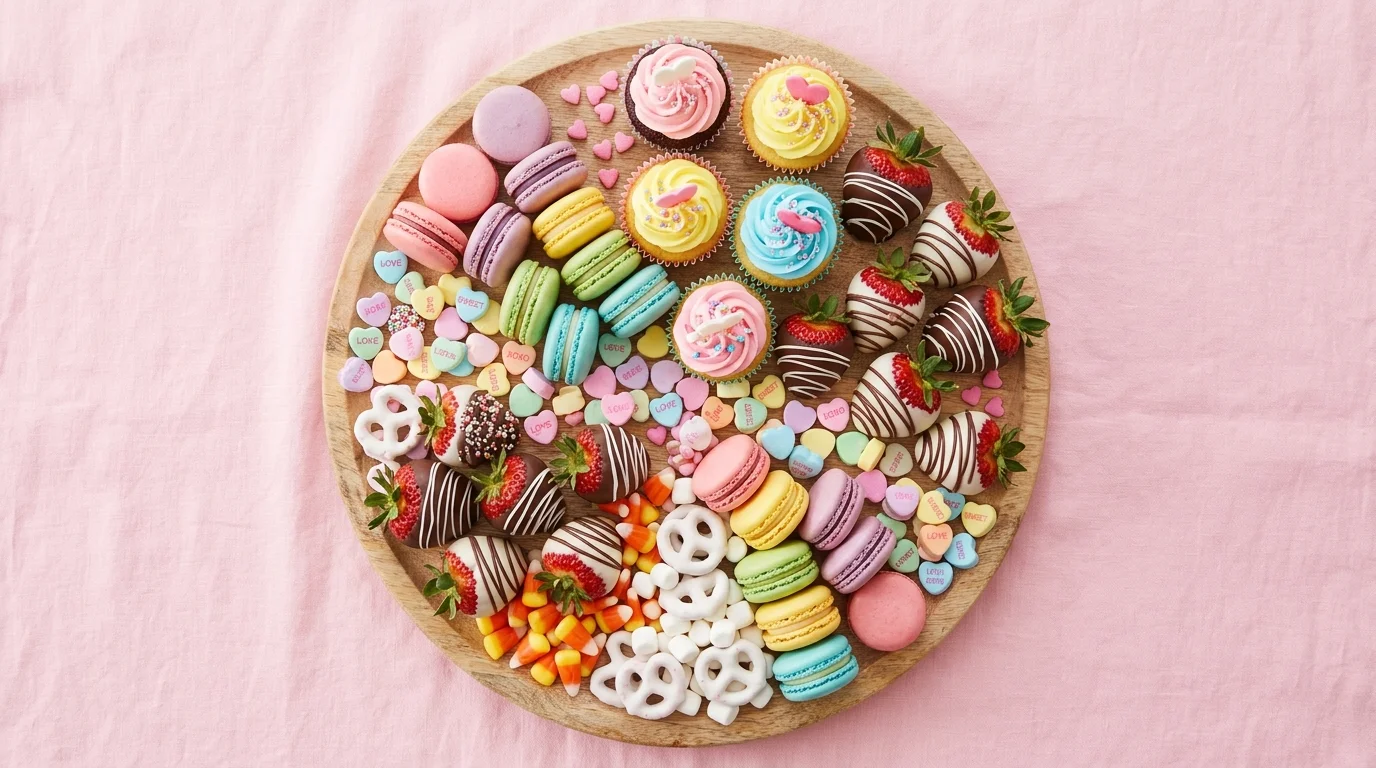 Use heart-shaped cheeses and cookies