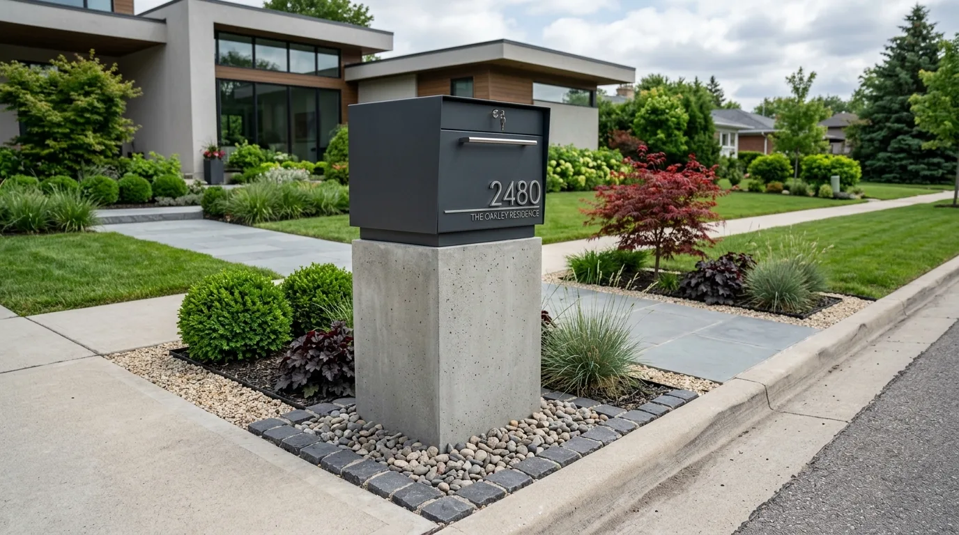 Modern mailbox landscape