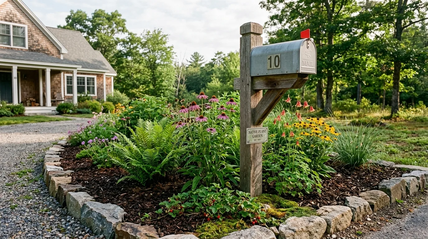 Finished mailbox landscape
