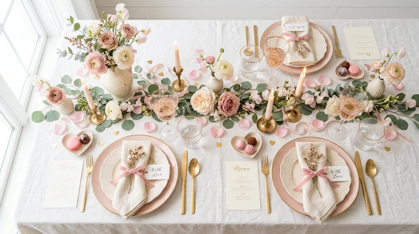 Style a dark moody Valentines table