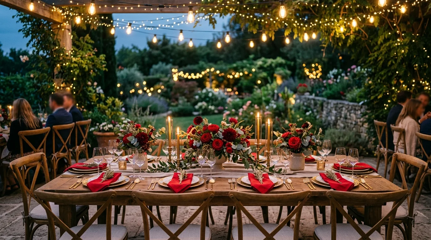 Use red and pink florals in planters