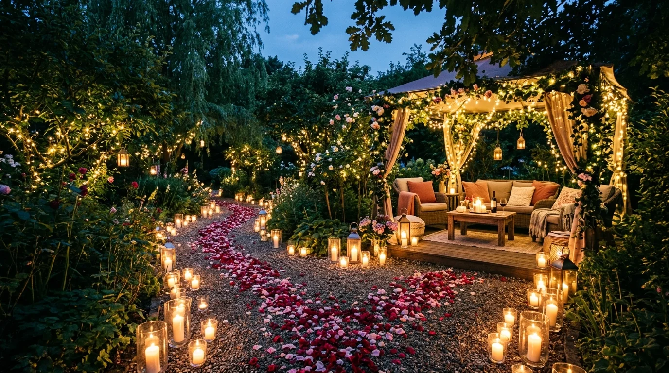 Create a rose petal walkway