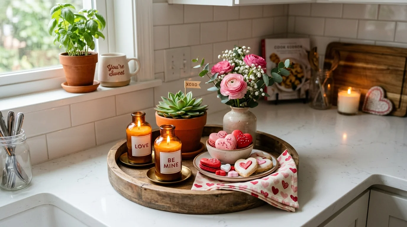 Add a tray with candles and sweets