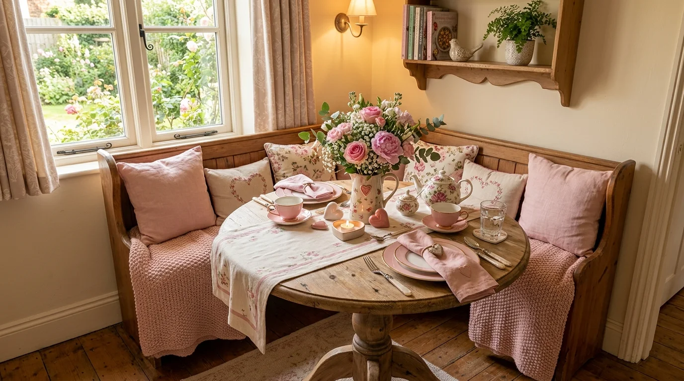 Hang a heart garland in a window