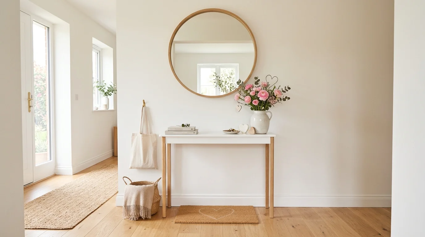 Style a console with candles and flowers