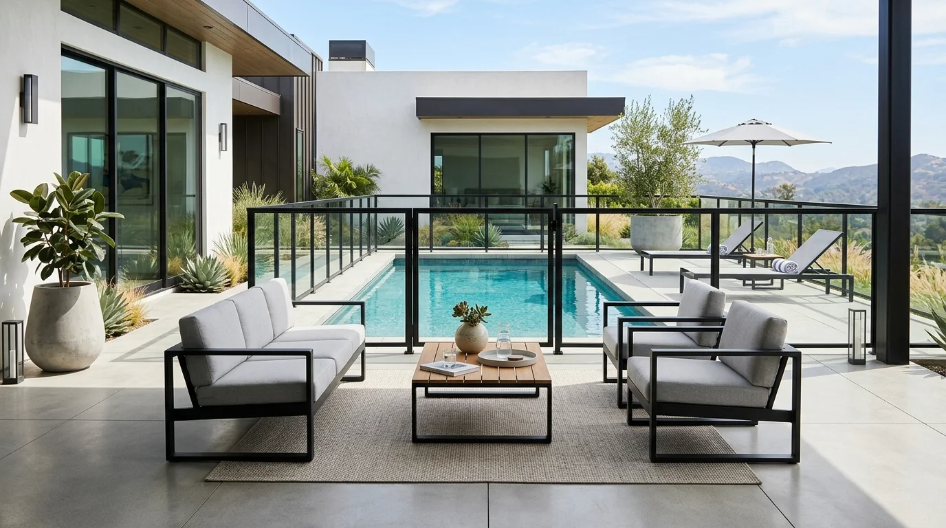 Add privacy with tall planters