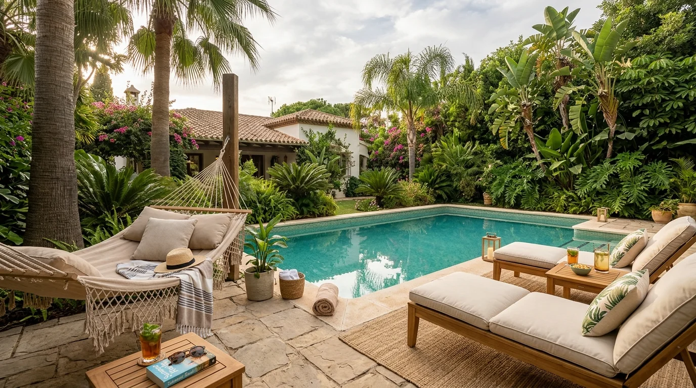 Use a storage bench for pool gear