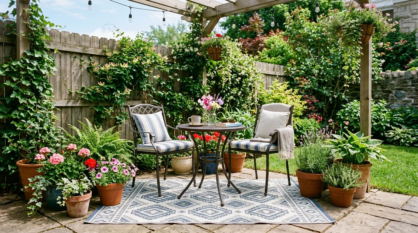 Add privacy with tall planters