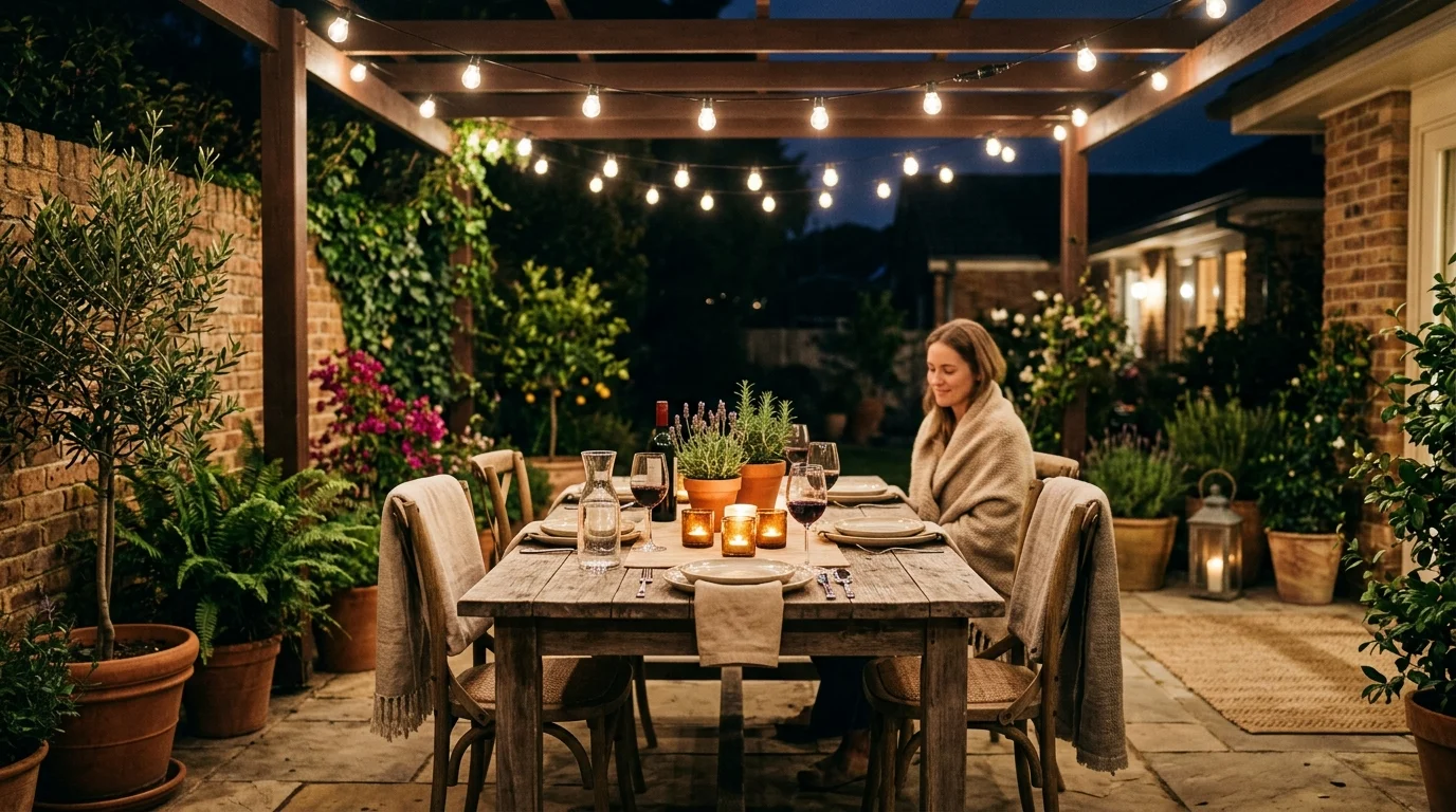 Use an outdoor rug for warmth