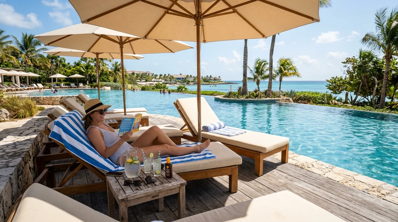 Create a lounge area with resort vibes