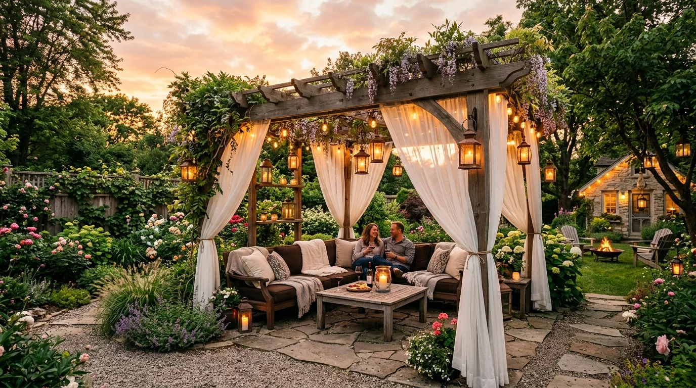 Add a pergola for structure and shade