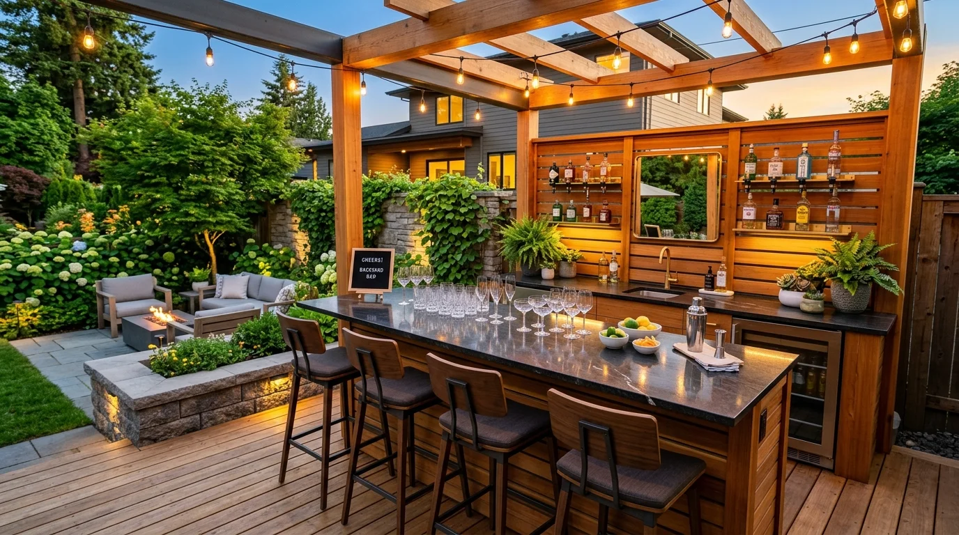 Frame the space with large planters