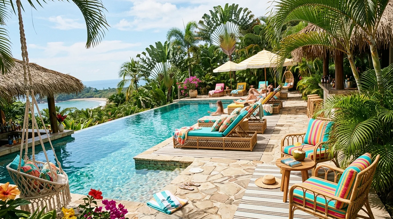 Add string lights for evening swims