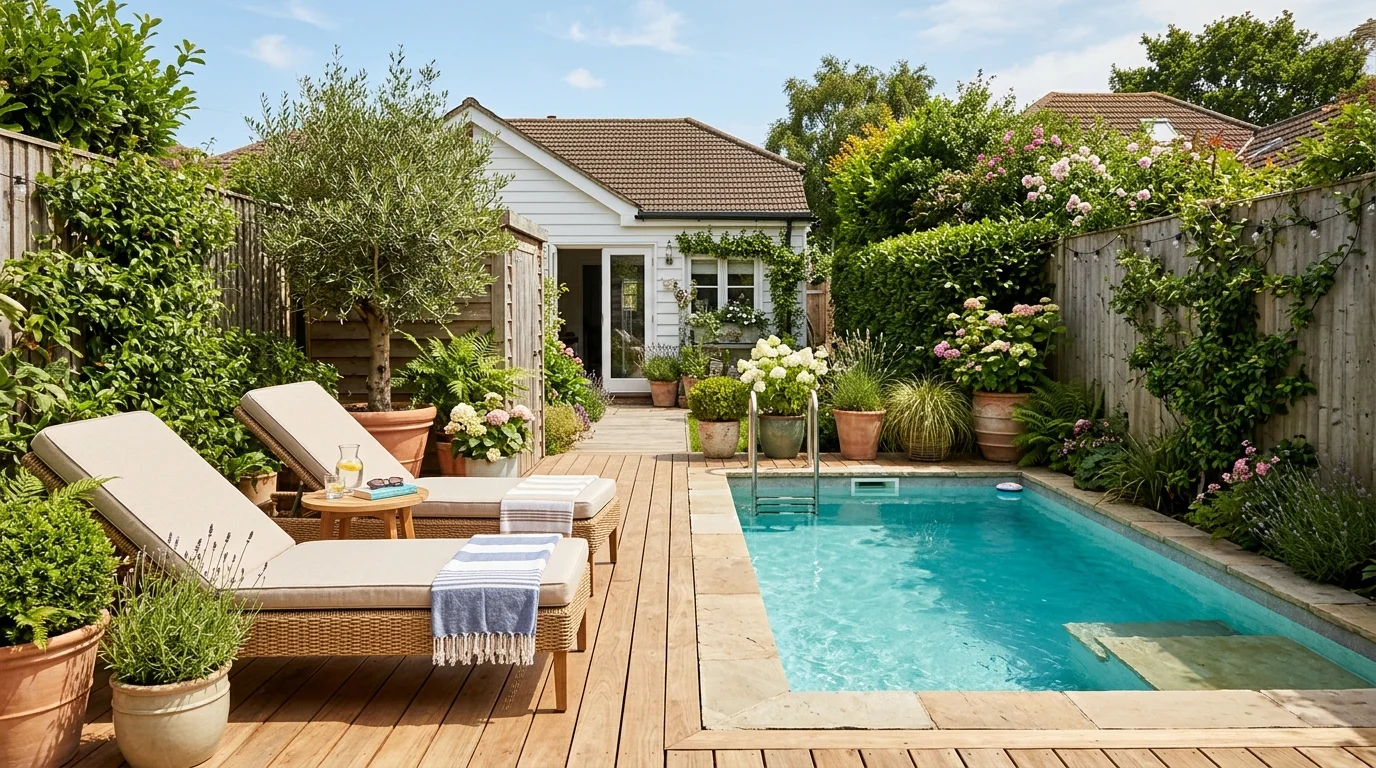 Use an outdoor rug in the seating area