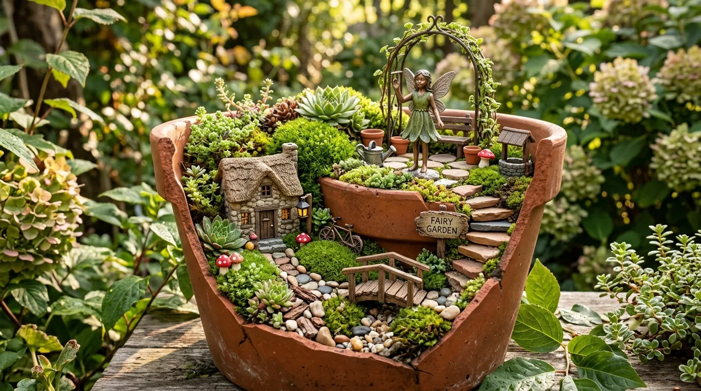 Woodland style fairy garden