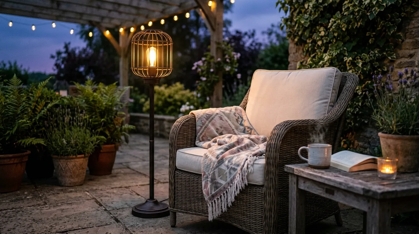 Use a fire feature as part of the lighting plan