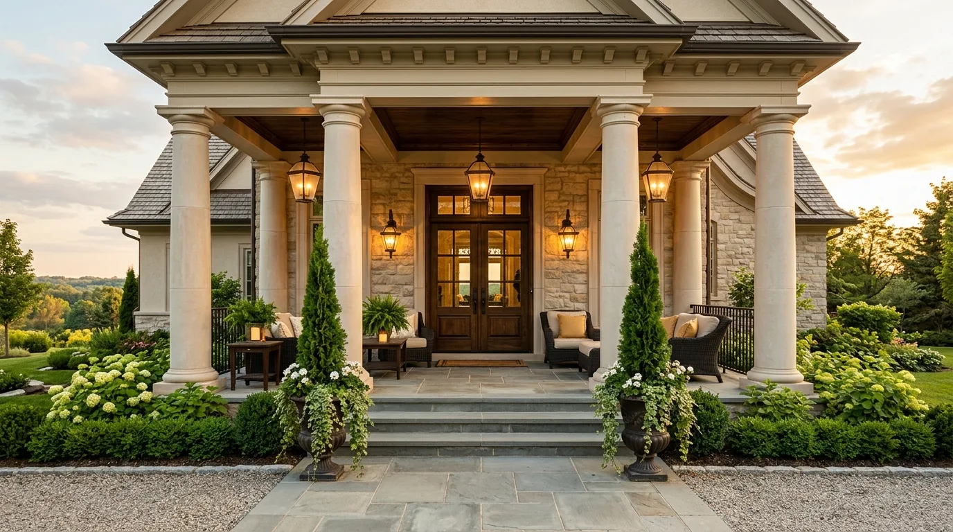 Style a bench with one or two neutral cushions