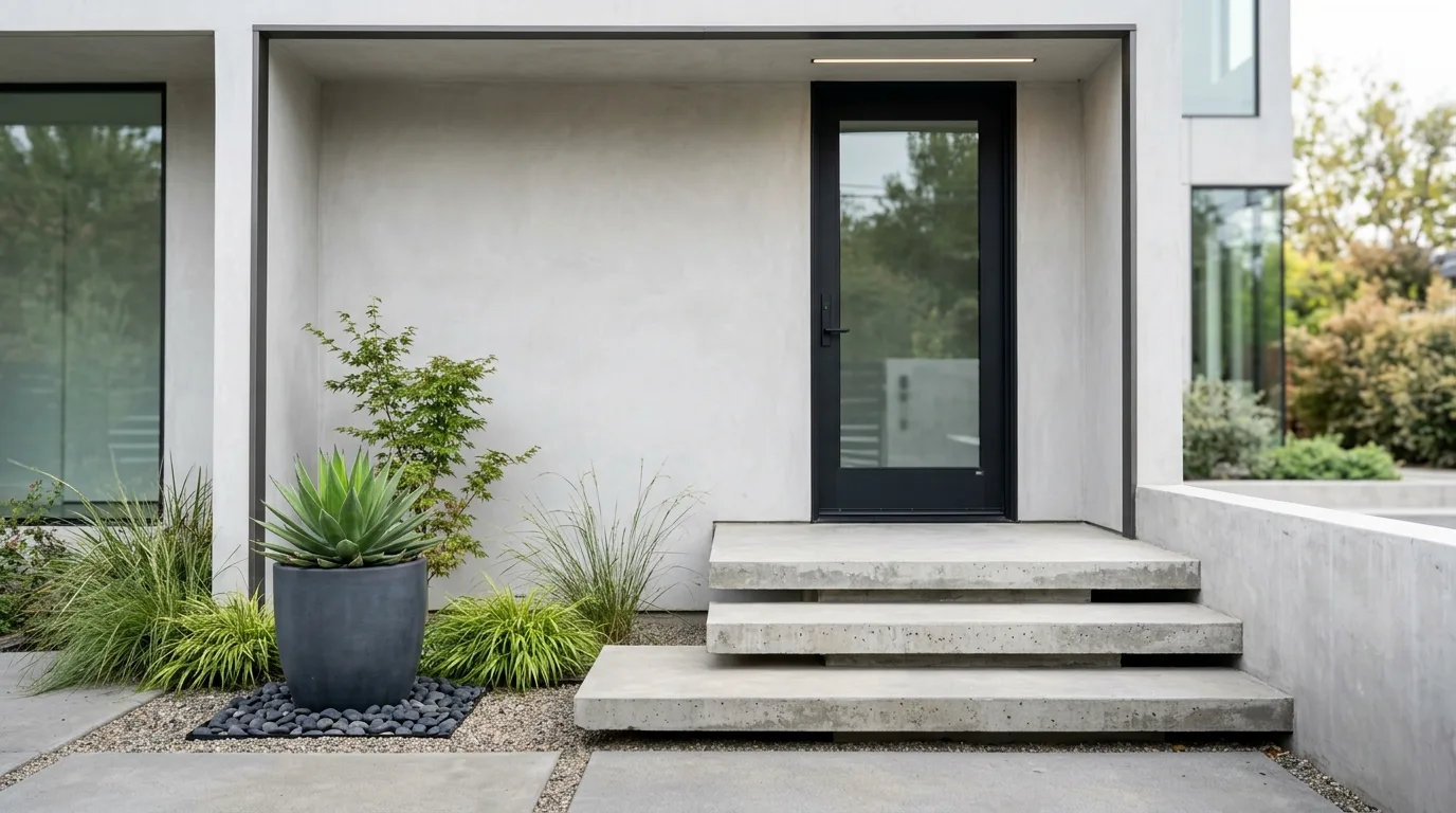 Use a layered doormat in soft contrast