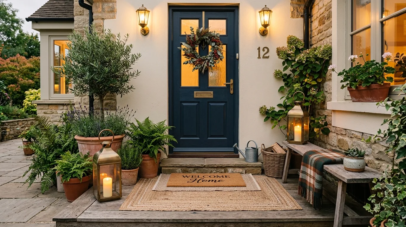 Keep the doorstep uncluttered and intentional