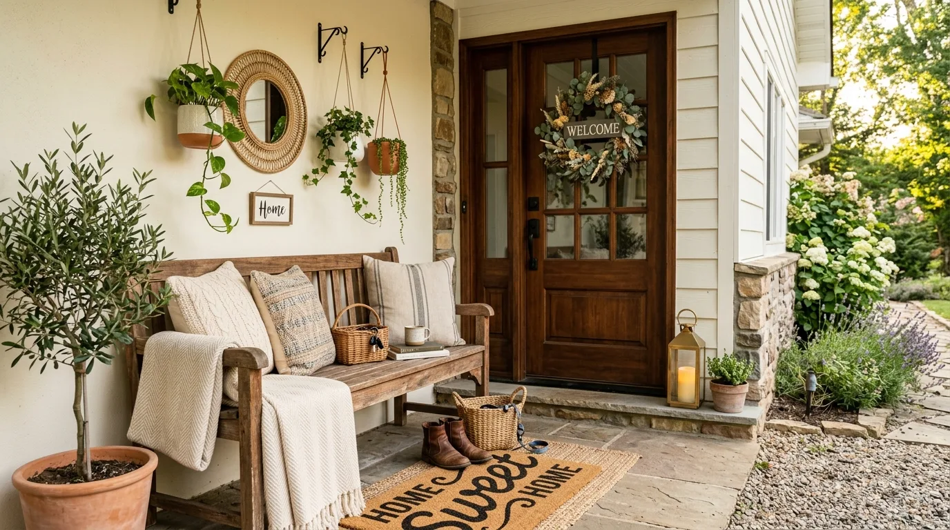 Use planters with seasonal greenery