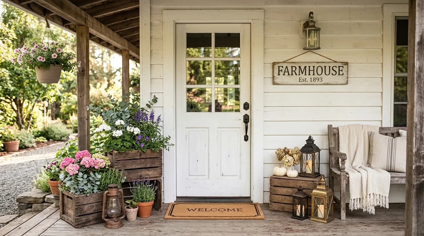 Place lanterns beside the door