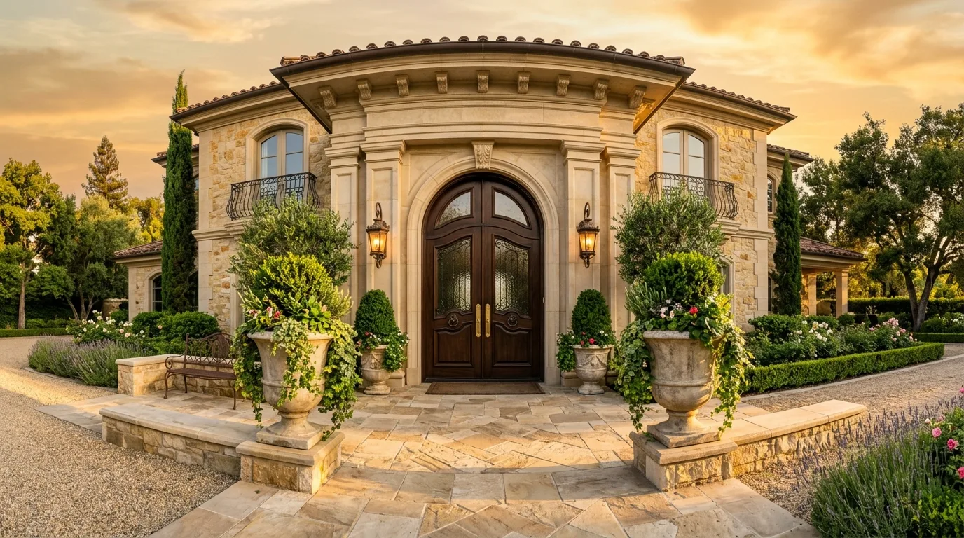 Coordinate the decor colors with the door