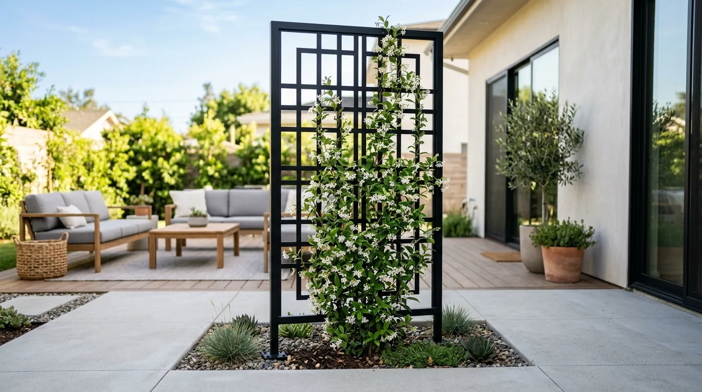 Let climbing plants soften a plain fence