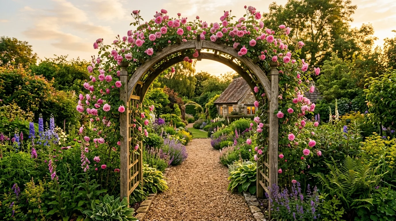 Try an arched trellis over a path