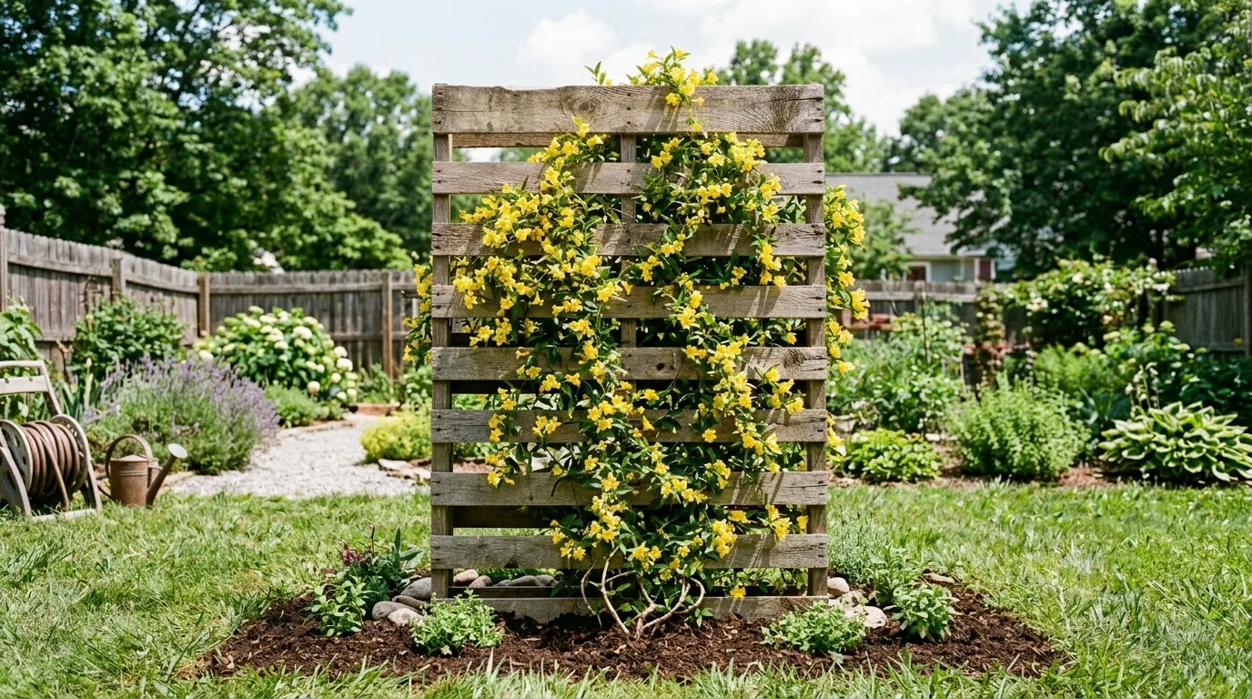Repeat the trellis rhythm across the yard