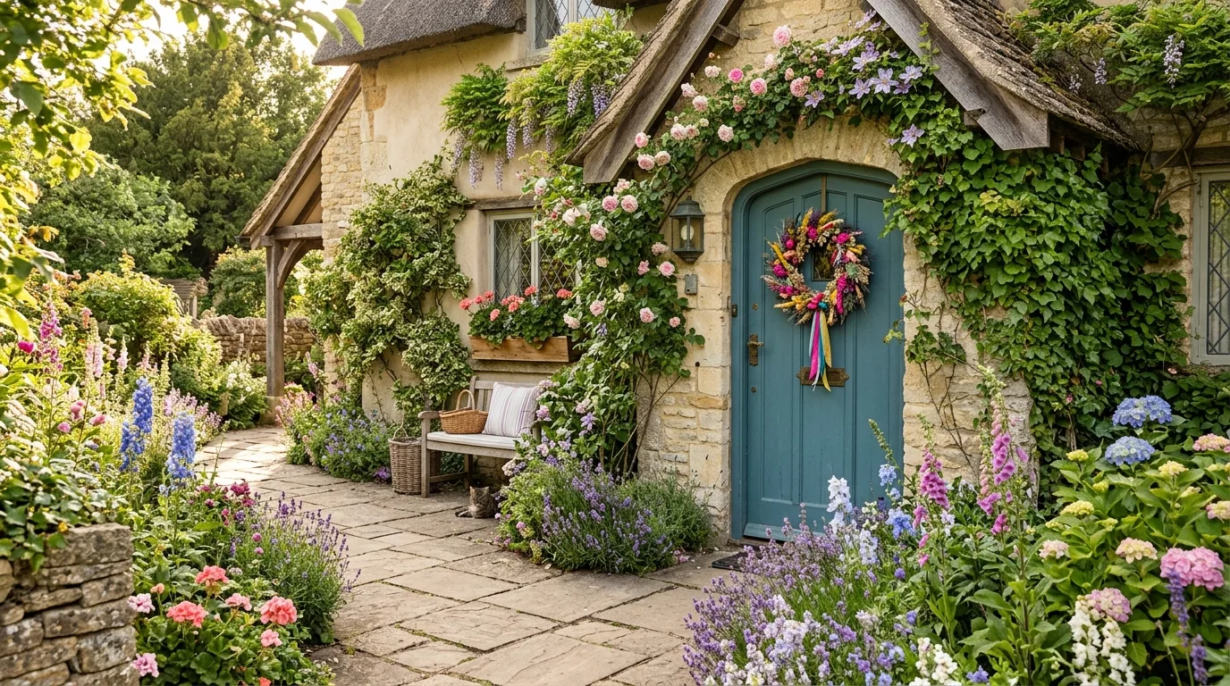 Style a bench or small seat nearby