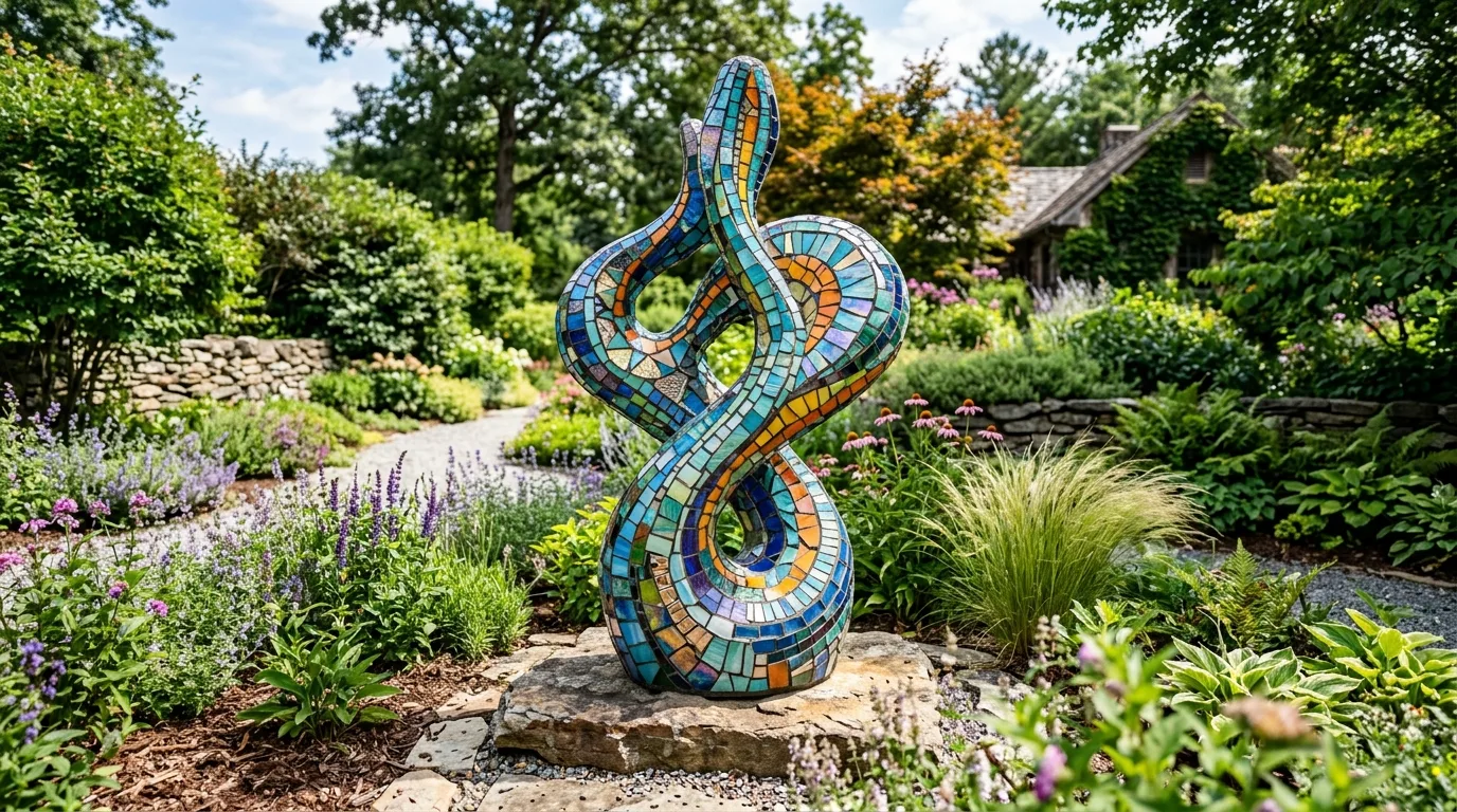 Finished mosaic garden art