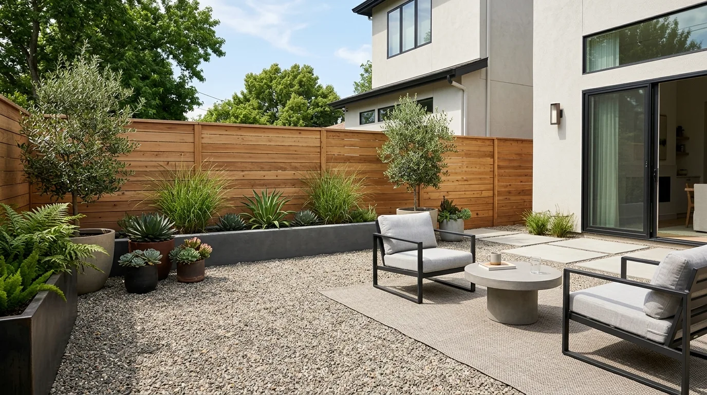 Finished simple backyard