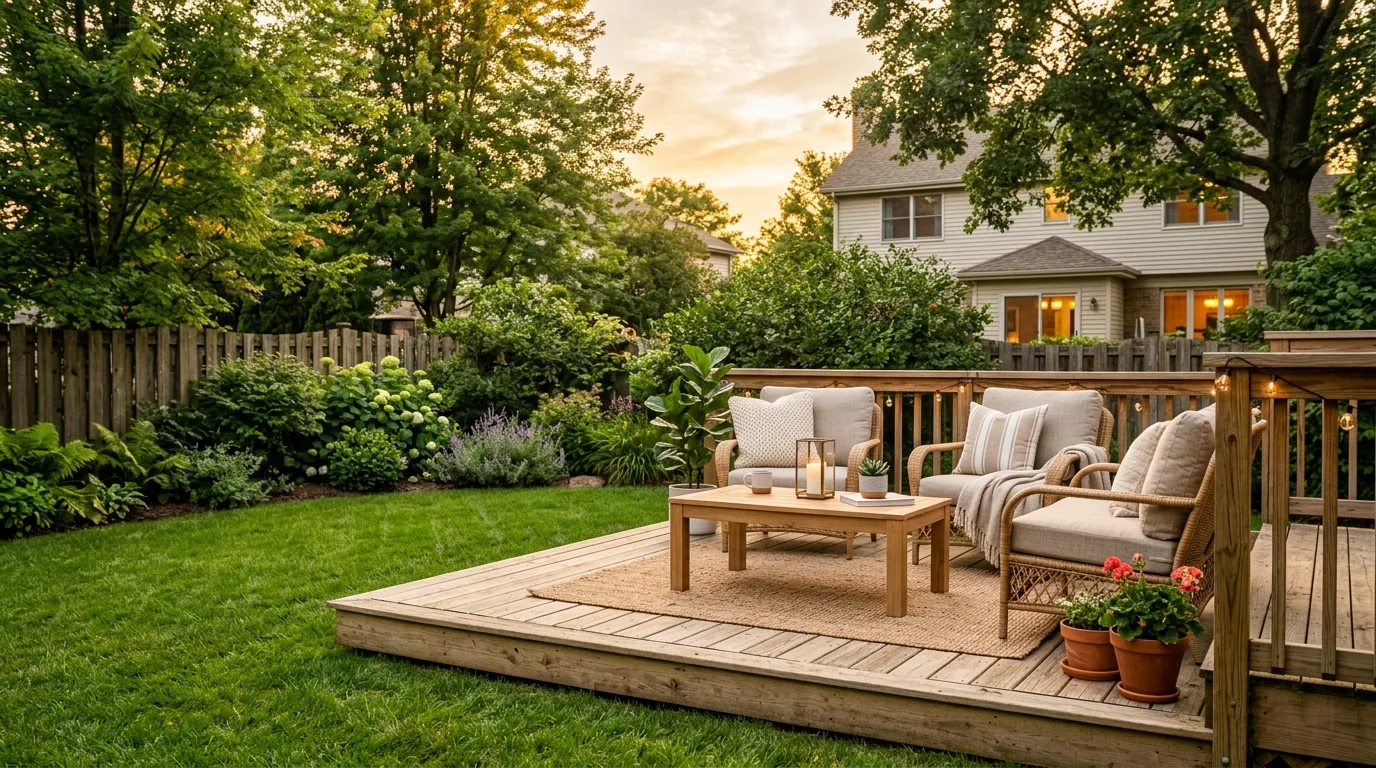 9 Ground Level Deck Ideas to Create a Comfortable Outdoor Seating Area