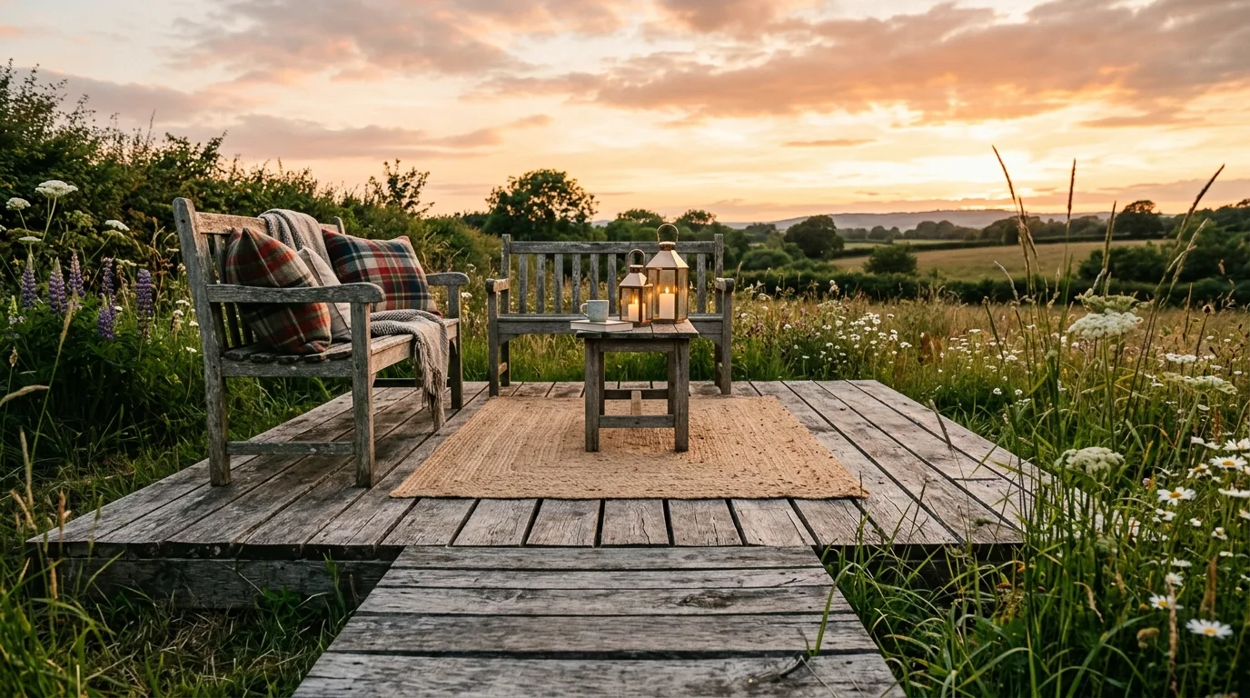 Deck with built-in bench